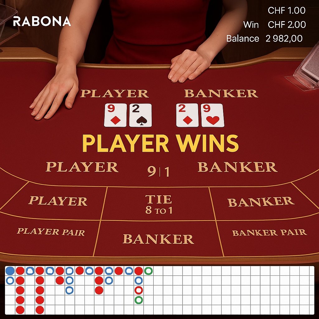 Rabona Casino - Baccarat Table Game